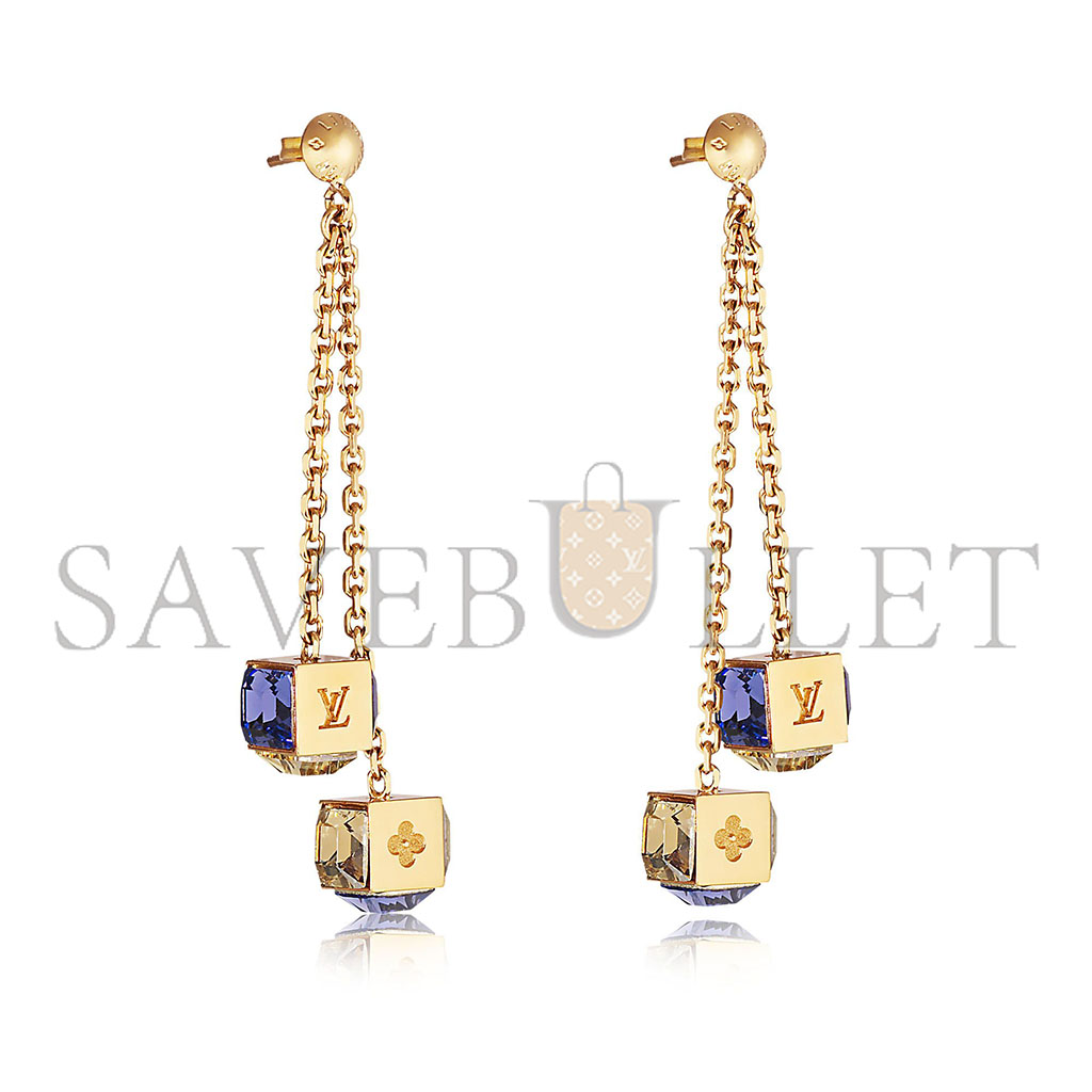 LOUIS VUITTON GAMBLE METAL EARRINGS GOLD M66059